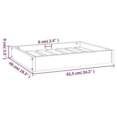 VidaXL Hondenmand 61,5x49x9 cm massief grenenhout grijs
