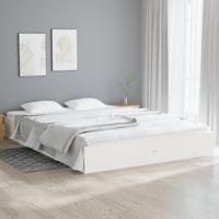 Bedframe massief hout wit 150x200 cm - thumbnail