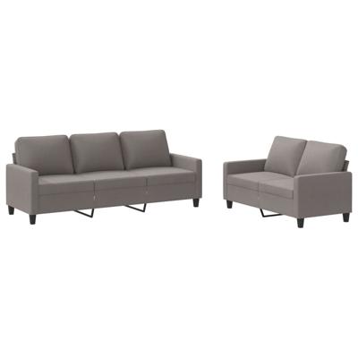 2-delige Loungeset met kussens stof taupe