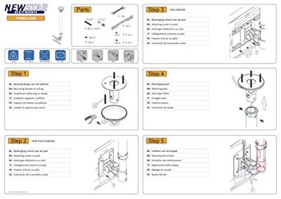 Neomounts FPMA-C100WHITE monitor plafondsteun bevestiging - thumbnail