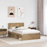 Bedframe Ambachtelijk eiken 120 x 200 cm Massief grenenhout - thumbnail