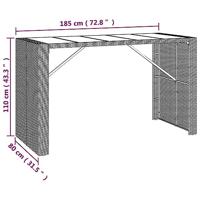 7-delige Tuinbarset met kussens poly rattan zwart - thumbnail