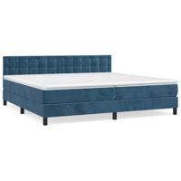Boxspring met matras fluweel donkerblauw 200x200 cm - thumbnail