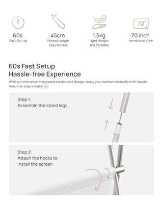 XGIMI P168S Portable Outdoor Screen Beamer Grijs XGIMI P168S Portable Outdoor Screen Beamer Grijs