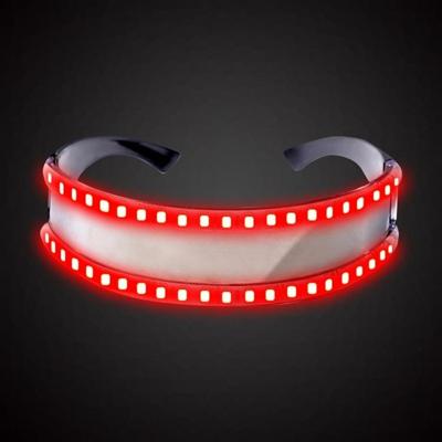 LED glazen lichtgevende partij klassieke speelgoed voor dance DJ partij masker kostuums Props handschoenen (rode gloed)