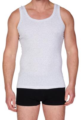 HL-tricot heren hemd / Singlet heren grijs - Onderhemd mannen naadloos - 100% katoen