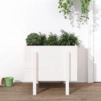 VidaXL Plantenbak 62x50x57 cm massief grenenhout wit - thumbnail