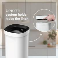 Afvalbak Desq open inworp 20 liter metaal wit - thumbnail