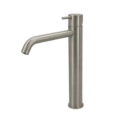 Hotbath Cobber hoge wastafelmengkraan met gebogen uitloop zonder waste geborsteld nikkel CB003HCGN Hotbath Cobber hoge wastafelmengkraan met gebogen uitloop zonder waste geborsteld nikkel CB003HCGN