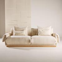Nohr 3-zits Bank 'Lisa' Linnenlook, kleur Beige - thumbnail