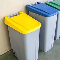 Vuilnisbak op wieltjes Denox Zwart Grijs 110 L - thumbnail