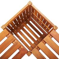 Tuinhoekbank met plantenbak 117x117x40 cm massief acaciahout - thumbnail