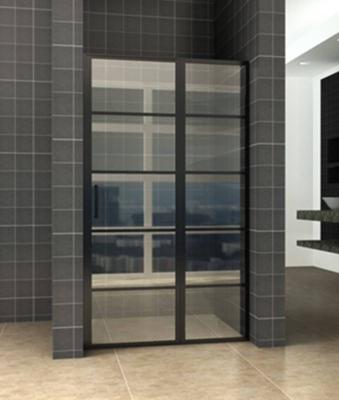 Saqu Industrial Black Nisdeur met Vast Deel 110x200 cm Mat Zwart