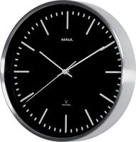 Wandklok MAUL Fly RC Ø305x45mm aluminium frame zwart incl. batterij - thumbnail