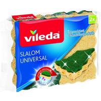 Vileda Slalom Universal Schuurspons 2 Stuks Geel/Groen - thumbnail