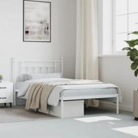 Bedframe met hoofdbord metaal wit 107x203 cm - thumbnail