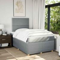 Boxspring met matras stof lichtgrijs 120x190 cm - thumbnail