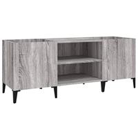 Platenkast 121x38x48 cm bewerkt hout grijs sonoma eikenkleurig - thumbnail