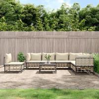 8-delige Loungeset met kussens poly rattan antracietkleurig - thumbnail