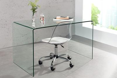 Extravagante glazen eettafel FANTOME 120cm transparant bureau volledig glazen tafel - 22862