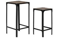 Set van 2 tafels Home ESPRIT Zwart Natuurlijk 38 x 38 x 75 cm - thumbnail