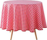 Wicotex tafelkleed textiel ruit rood rond 180 cm - thumbnail