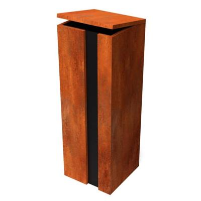 Collu Combo RAL 9005/Cortenstaal Brievenbus 350 x 350 x 1000 mm Geroba - Geroba Collu Combo RAL 9005/Cortenstaal Brievenbus 350 x 350 x 1000 mm Geroba - Geroba