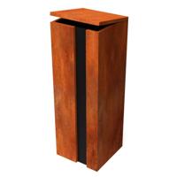 Collu Combo RAL 9005/Cortenstaal Brievenbus 350 x 350 x 1000 mm Geroba - Geroba - thumbnail