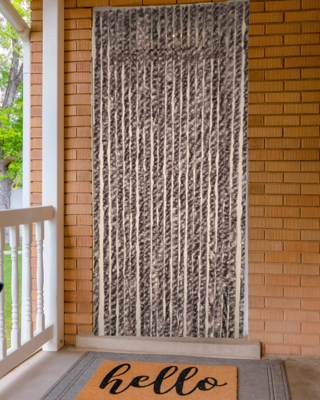 Vliegengordijn Kattenstaarten Bruin-Wit-Grijs gemeleerd - 90cm x 220cm
