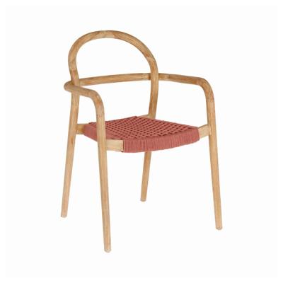 Kave Home - Sheryl stoel in massief eucalyptus en terracotta touw FSC