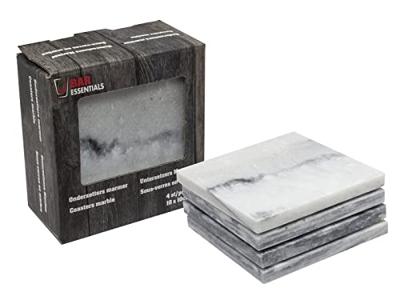 Overige Merken Marmeren onderzetters 10x10 cm 4 stuks