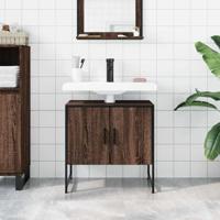 Wastafelkast 60x33x60 cm bewerkt hout bruin eikenkleurig - thumbnail