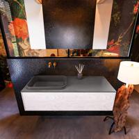 Badkamermeubelset Mondiaz Erin 120 cm met 1 Lade met RIDGE Wastafel Links Dark grey Zonder Kraangaten Greeploos Mat Underlayment - thumbnail