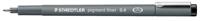Staedtler pigment liner fineliner, ronde punt, schrijfbreedte 0,4 mm, zwart - thumbnail