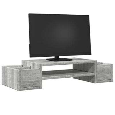 Monitorstandaard met opbergruimte 70x27x15 cm hout grijs sonoma Monitorstandaard met opbergruimte 70x27x15 cm hout grijs sonoma