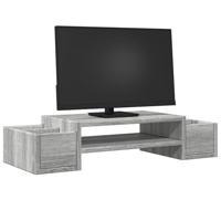 Monitorstandaard met opbergruimte 70x27x15 cm hout grijs sonoma - thumbnail