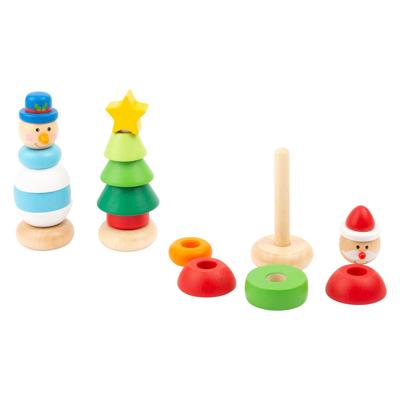 Small Foot houten stapeltoren kerstfiguur, per stuk