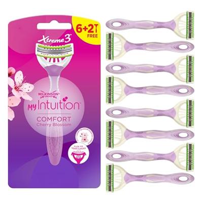 Wilkinson Wilkinson Xtreme 3 Comfort Cherry Blossom Wegwerpscheermesjes - Verpakking van 8 Wilkinson Wilkinson Xtreme 3 Comfort Cherry Blossom Wegwerpscheermesjes - Verpakking van 8