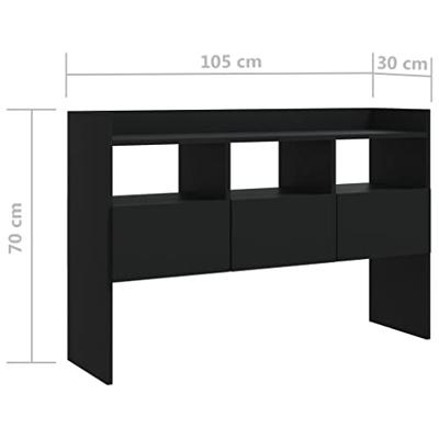 Dressoir 105x30x70 cm bewerkt hout zwart Dressoir 105x30x70 cm bewerkt hout zwart