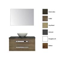Badkamermeubelset Sanicare Q11 2 Laden 100cm Belluno-Eiken (spiegel optioneel) - thumbnail