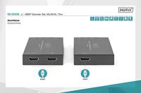 Digitus DS-55506 HDMI / RJ45 Adapter [1x HDMI-bus - 2x HDMI-bus] Zwart 4K UHD - thumbnail