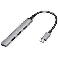 LogiLink UA0392 UA0392 USB-hub 4 poorten USB-A USB 3.2 Gen1 5 GBit/s Met USB-C stekker Aluminium-grijs - thumbnail