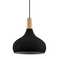 Eglo Zwarte hanglampSabinar Ø 28cm met hout - 900162 - thumbnail