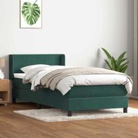Boxspring met matras fluweel donkergroen 90x210 cm - thumbnail