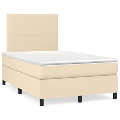 Boxspring met matras stof crèmekleurig 200x200 cm