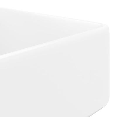 VidaXL Wastafel met kraangat wit vierkant keramiek