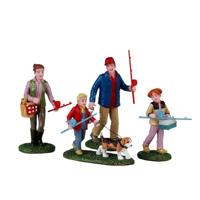 Family Fishing Day 12x4x23 cm 4st Kersthuisje LEMAX - Lemax - thumbnail