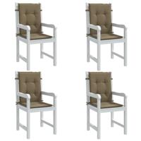 VidaXL Stoelkussens 4 st lage rug 100x50x4 cm stof gemêleerd taupe - thumbnail