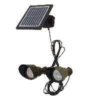 Solar wandspot heads complete set met twee spots en los solarpaneel - thumbnail