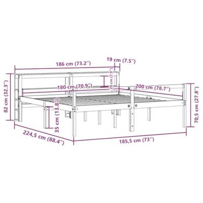 Seniorenbed met hoofdbord massief grenenhout wit 180x200 cm